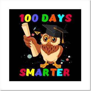 100 Days Of School Boy Girl Gift Smarter Owl Lovers Posters and Art